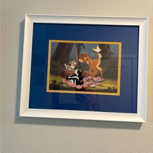 Walt Disney VTG 1997 custom framed Bambi and Friends Art Print